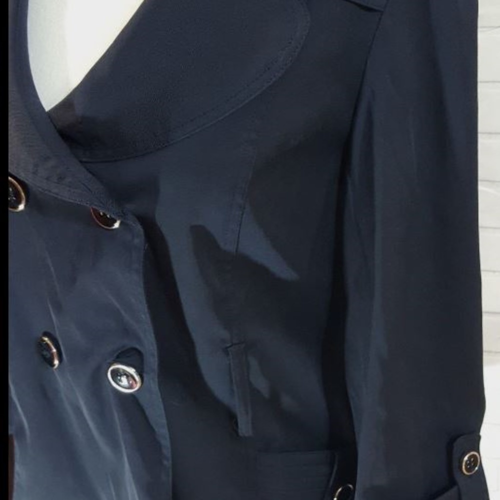 Marina Luna Womens Medium Jacket Short Trench Coat - Picture 4 of 4